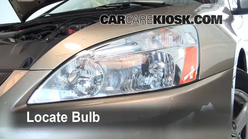 2004 Honda Accord EX 2.4L 4 Cyl. Sedan (4 Door) Lights Headlight (replace bulb)